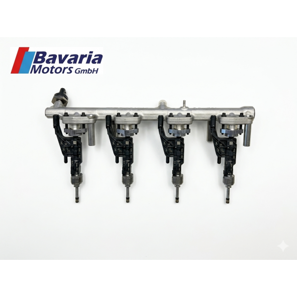 Original BMW Hochdruckrail 13 53 8665633 mit Injektoren 13 53 865648 und Sensor 13 53 8631820 B46D B48C B48D B48E B48N B48P B48R B48330i B48X B46X 8665633